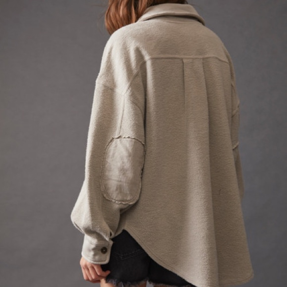 Free People Ruby Jacket Stone Oversized Shacket S… - image 2